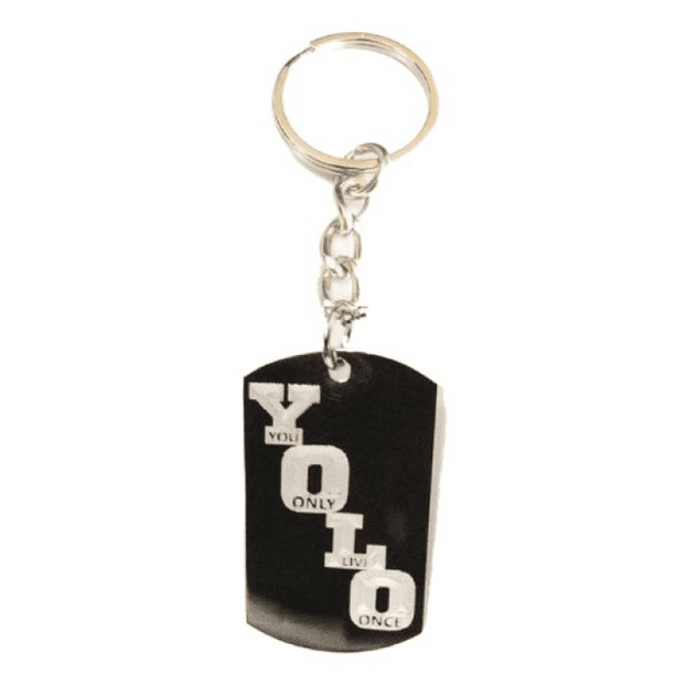 YOU ONLY LIVE ONCE - CAR ORNAMENT YOLO KEY CHAIN KEY RING